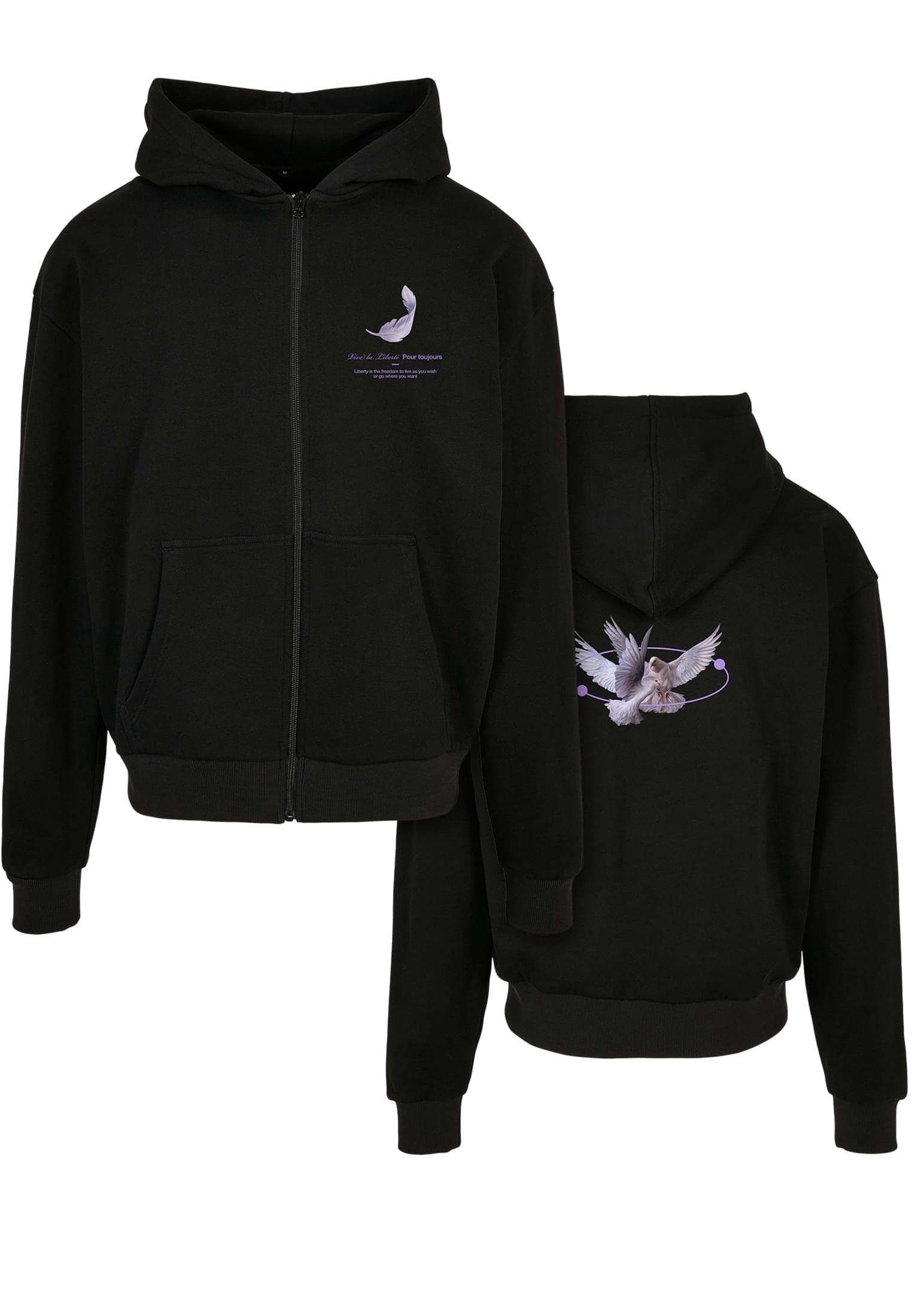 Mister tee Mt2477-vive La Liberte Heavy Oversize Zip Hoody Sudadera con Capucha Hombre