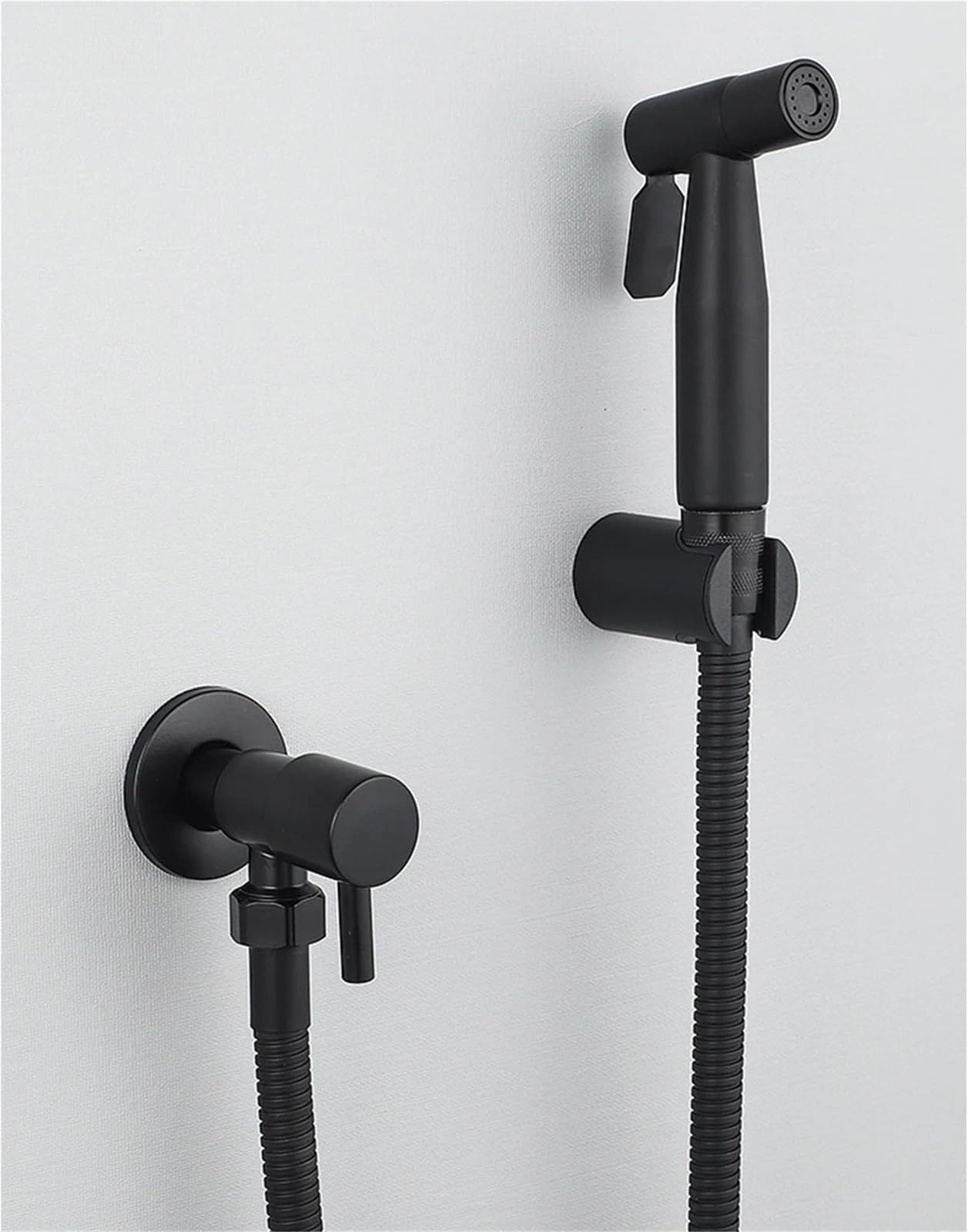 Grifo de válvula de agua fría individual, válvula de ángulo de acero inoxidable anticorrosión, flujo fácil de agua, 2 uds. Para Cocina, BañO(Black)
