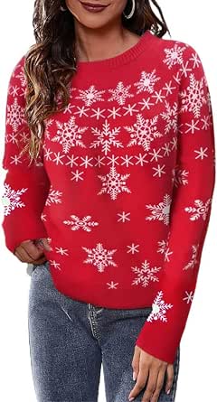 Suéter Feo De Navidad Para Mujeres, Divertido Top Pullover De Papá Noel De Navidad, Suéter De Punto Casual De Manga Larga, Árbol De Navidad Negro, Pequeña