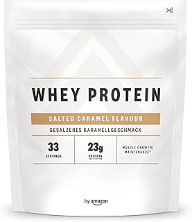 by Amazon - Nutrition Proteine Del Siero Del Latte, Gusto Caramello Salato, 33 Porzioni, 1 (Confezione Da 1), (precedentemente marchio AMFIT, stesso prodotto)