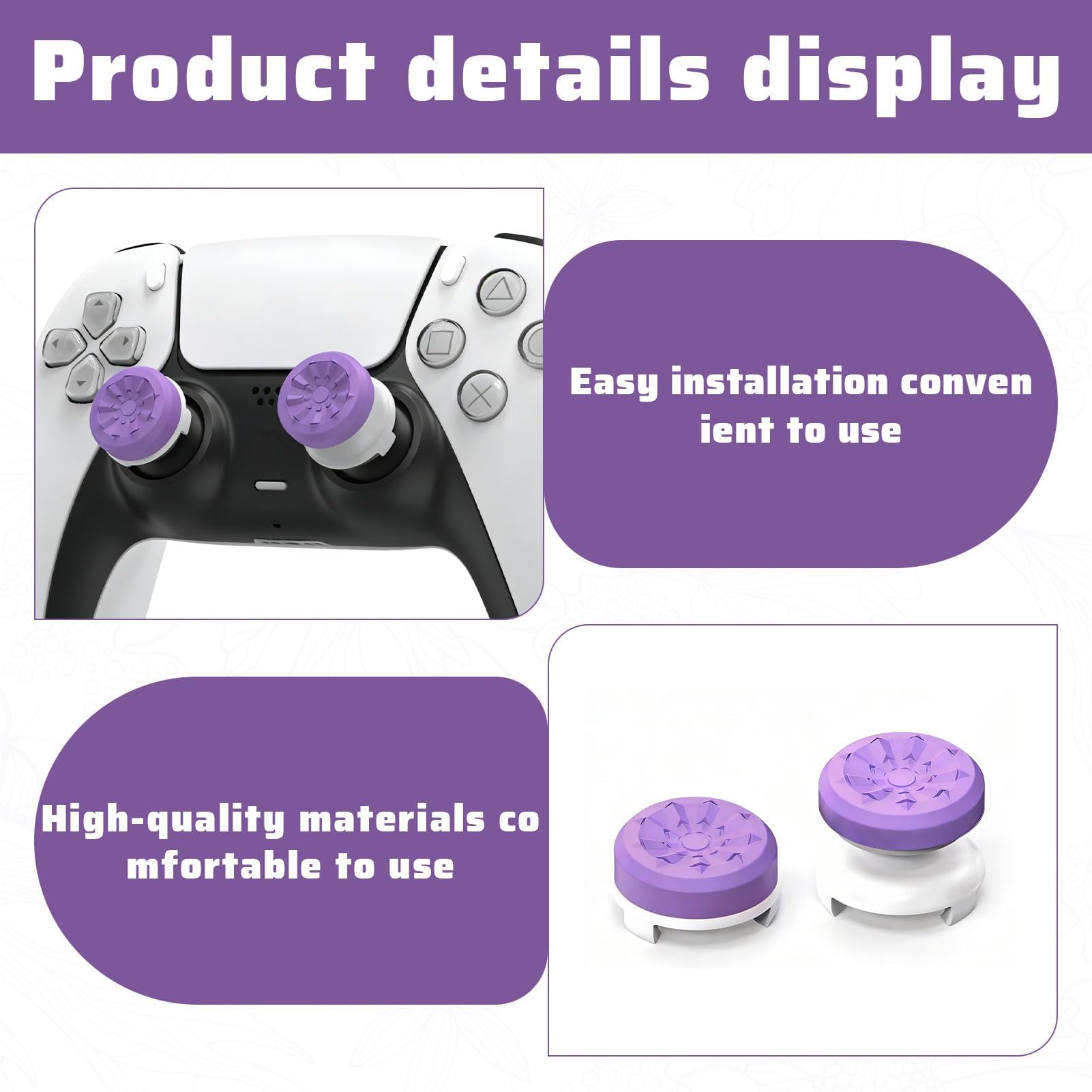 2 Pcs Thumb Stick Grips, Silicone, Caps thumb grip covers,Performance Controller for PS4 Playstation 5 PS5 Improve Shooting Action Fighting Games Accuracy,Reduce Thumb Wrist Hand Fatigue — view 3