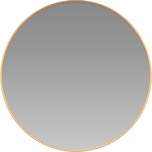 Miniatura 2 de Espejo de pared redondo con marco de metal dorado de 24 pulgadas, espejo grande para baño, tocador, entrada, comedor y sala de estar