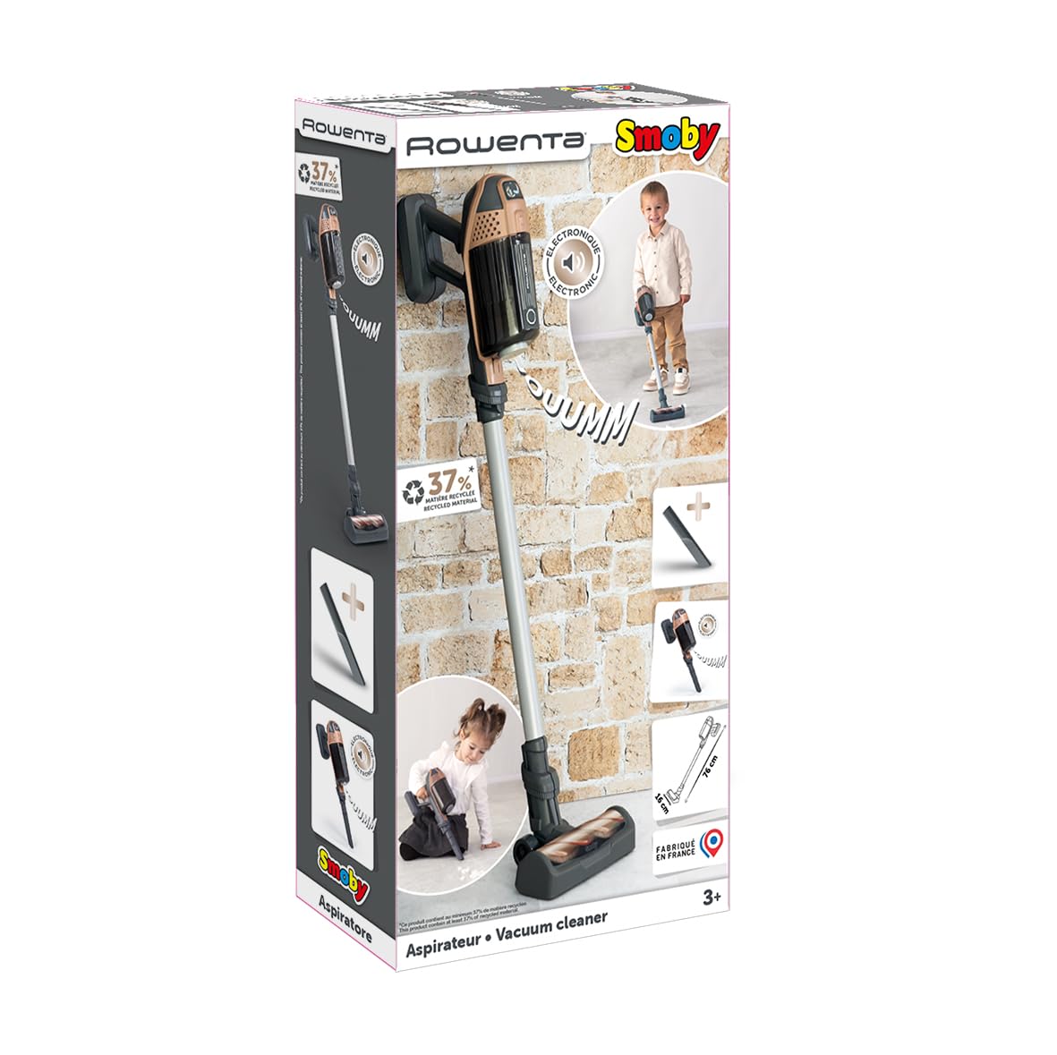 Smoby - Rowenta - X Force Flex Aspirateur Balai - Parfaite Réplique - Fonction Sonore - A Partir de 3 Ans - Fabrication Française