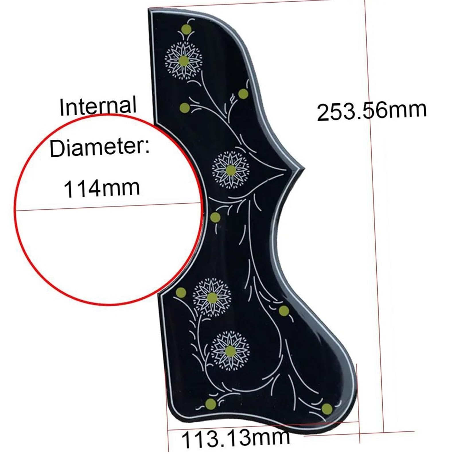 Uniwersalna osłona pickguardu do gitary akustyczne Pickguard do gitary akustycznej celuloid czarny prawy lewy(R)