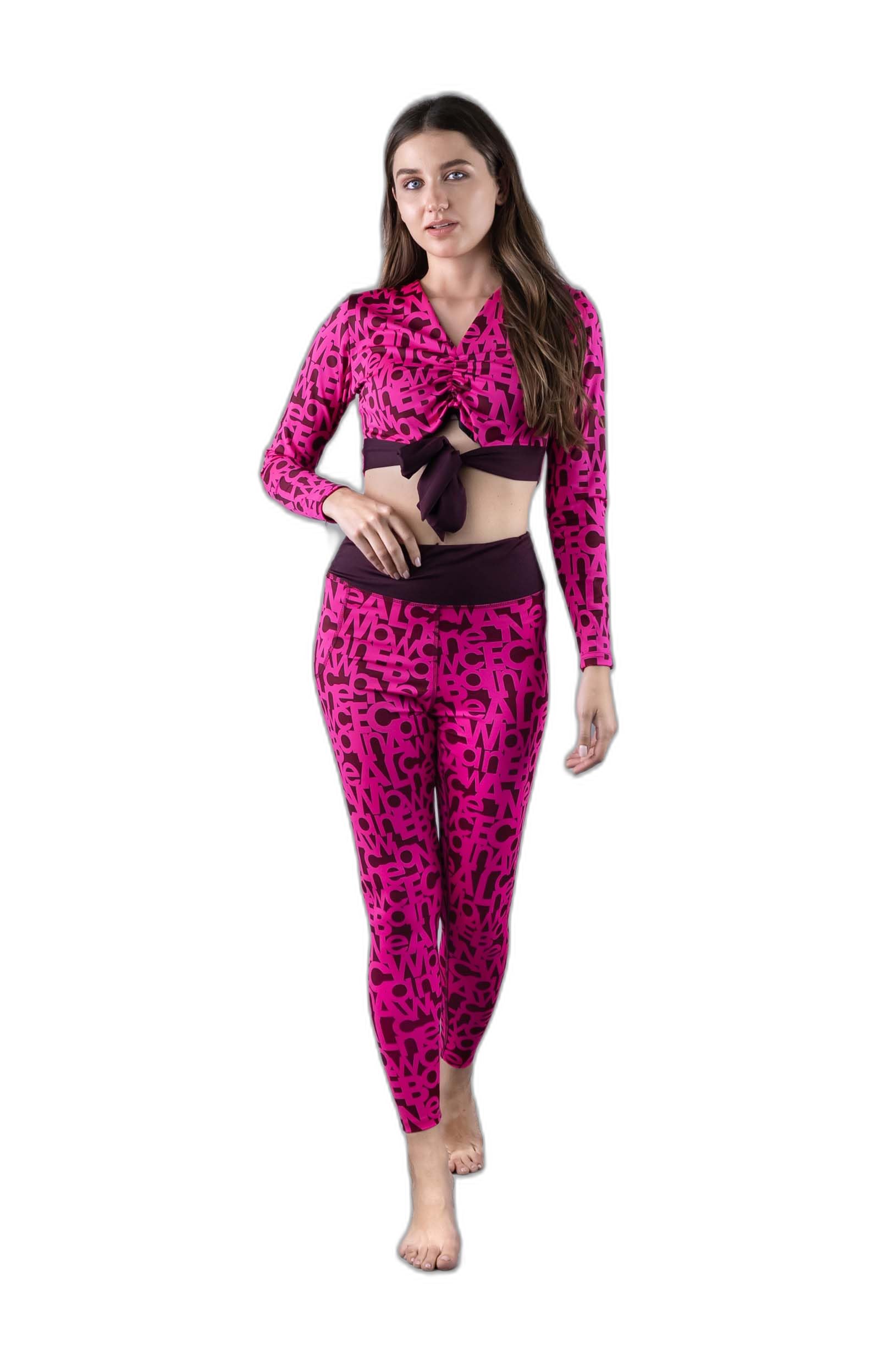 Full Sleeves Rashguard 2 Piece Padded Swimming Suit for Women (Red)-image-47
