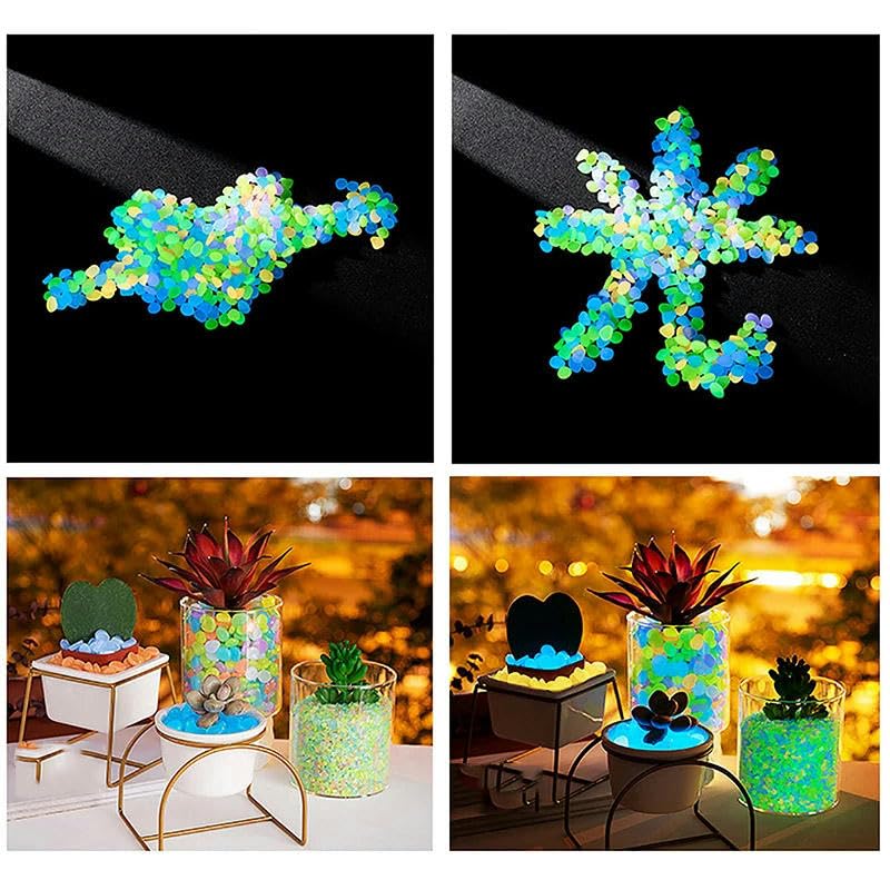 Im Dunkeln leuchtende Kieselsteine, Gartendeko Leuchtsteine ​​Glow In The Dark Deko(Multicolor)