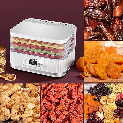 MalTec Dörrautomat für Pilze, Obst & Gemüse | 450W | Lebensmitteltrockner | 5 Scheiben Dörrgerät | Temperaturregulung und Timer | weiß – Bild 5