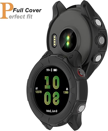 Miniatura 10 de Miimall Compatible con Garmin Forerunner 955, resistente a los arañazos, TPU protección militar para Garmin Forerunner 955955 Solar (rosa)