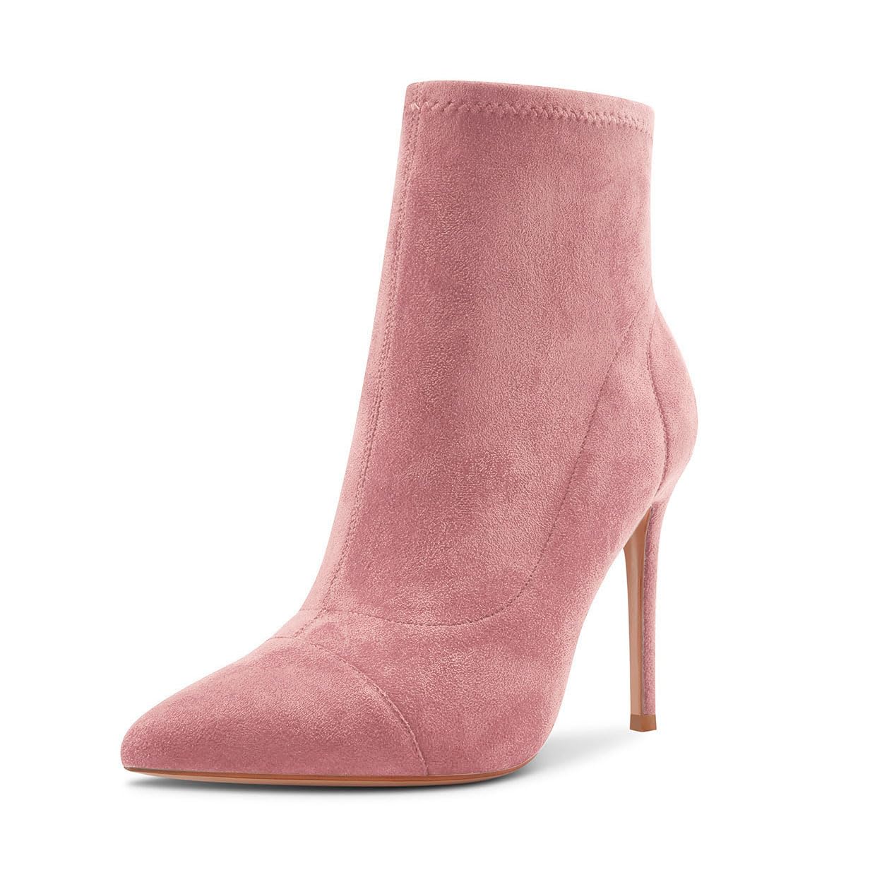 Castamere Women's High Heel Ankle Boots Slip-on Pointed Toe Stretch Boot Stilettos Basic Classic Boots 10CM Heels