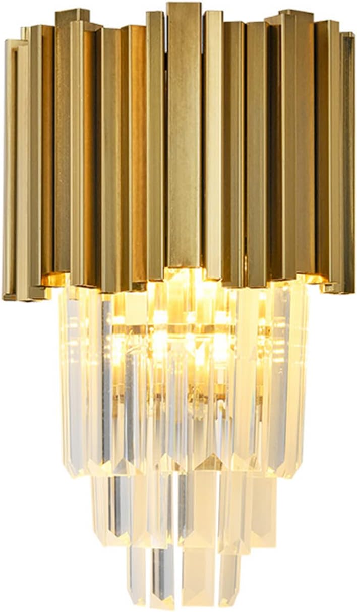E12 Gold Base & Crystal Glass Wall Sconces Lamp,Modern Crystal Wall Lamp Crystal Golden Wall Light