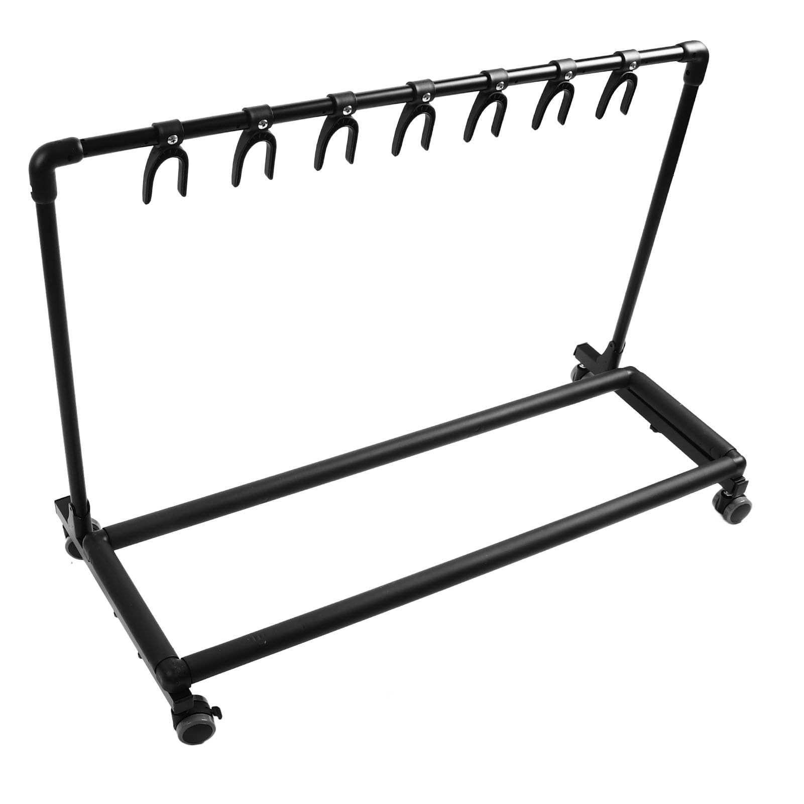 Supporto Multi Chitarra in Metallo con Ruote, Espositore Multiplo Imbottito in EVA per Negozi, Supporto Stabile per Rack per Chitarra FL 3W (Metallo+EVA 3)