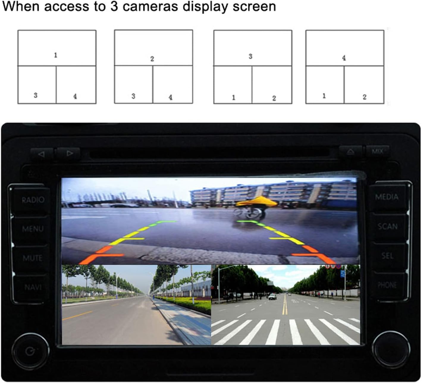 4 Channel Video Splitter Control Box, Parking Camera Video Switch DC12V 24V Image Switch Remote Control High Definition for Truck Bus Boat