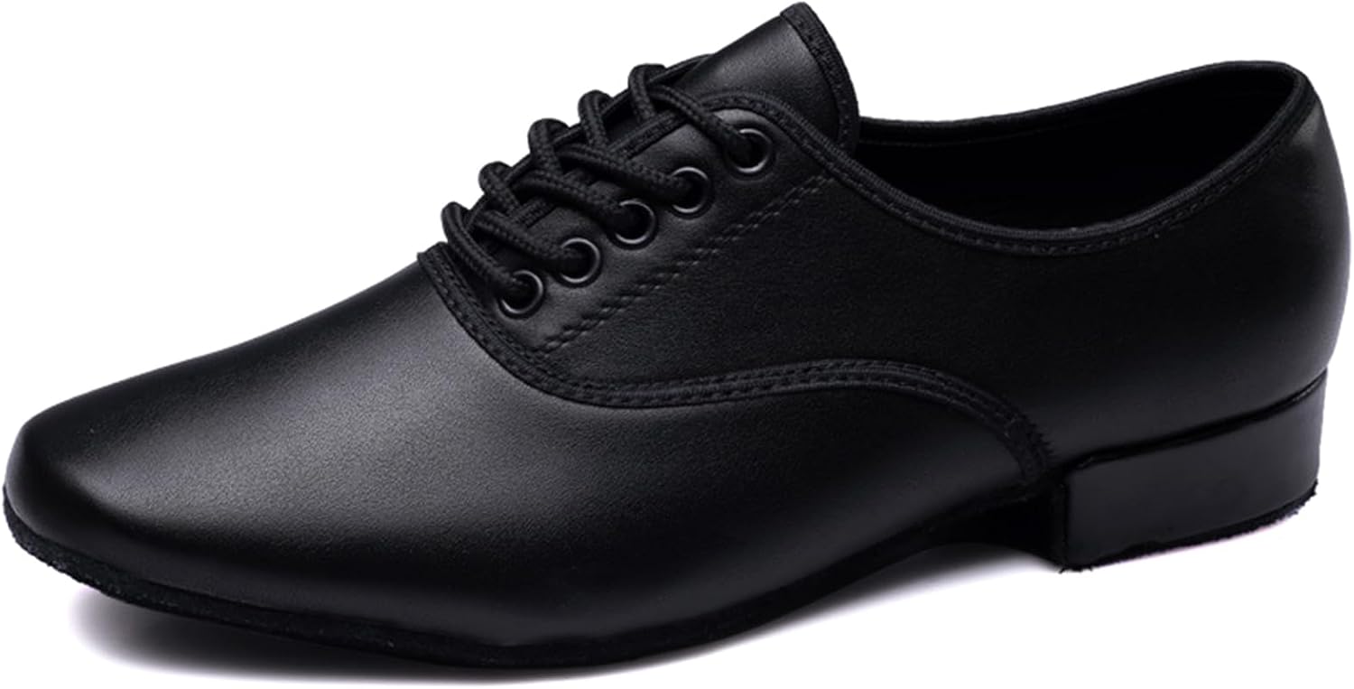Men's Modern Dance Shoes Lace Up Ballroom Shoes 3cm Heel for Latin Salsa Practice