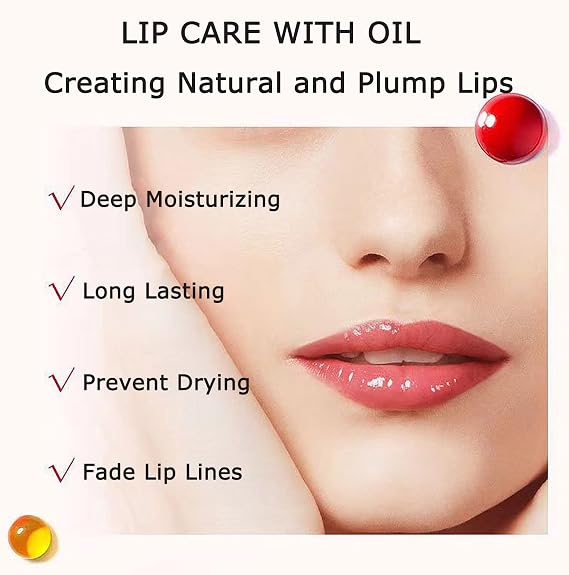 Lip Balm Plumping Lip Gloss,Clear Lip Oil Waterproof Liquid Lip Plumper Strong Moisturize Lipstick Long Lasting Nutritious Lip Plumper Makeup Set (Peach -2PCS)