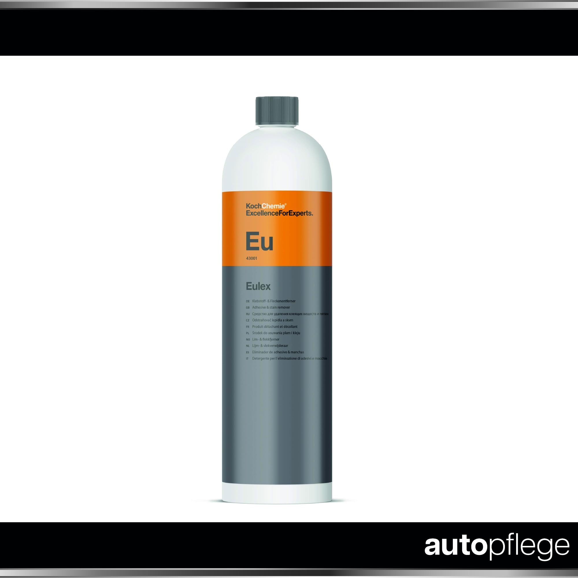 Koch Chemie Eulex Kit de détachant de colle 1 l + tête de pulvérisation + chiffon microfibre + grattoir en plastique Nuke Guys avec 10 lames interchangeables - Élimination efficace des résidus de