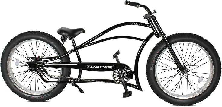 Tracer Siena Beach Cruiser Bike for Adults 26/29 Inch Chopper Stretch Bike with Wheels Fat Tire Hi Ten Steel Frame 1/3/7 Speed Complete Cruiser Bike Multiple Colors