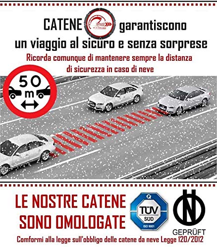 SMC Catene da Neve OMOLOGATE 9mm Pneumatici 225/45 R 17