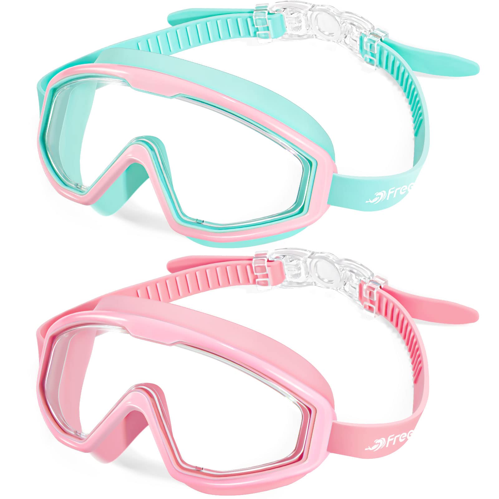 Water Space Gafas Natacion para Niño 3-15, Vista Panorámica Antivaho Sin Fugas Gafas para Piscina Playa