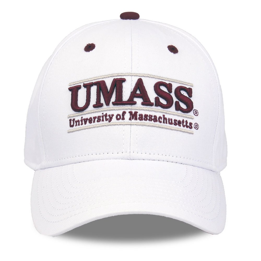 The Game NCAA Massachusetts Minutemen Unisex NCAA bar Design Hat, White, Adjustable