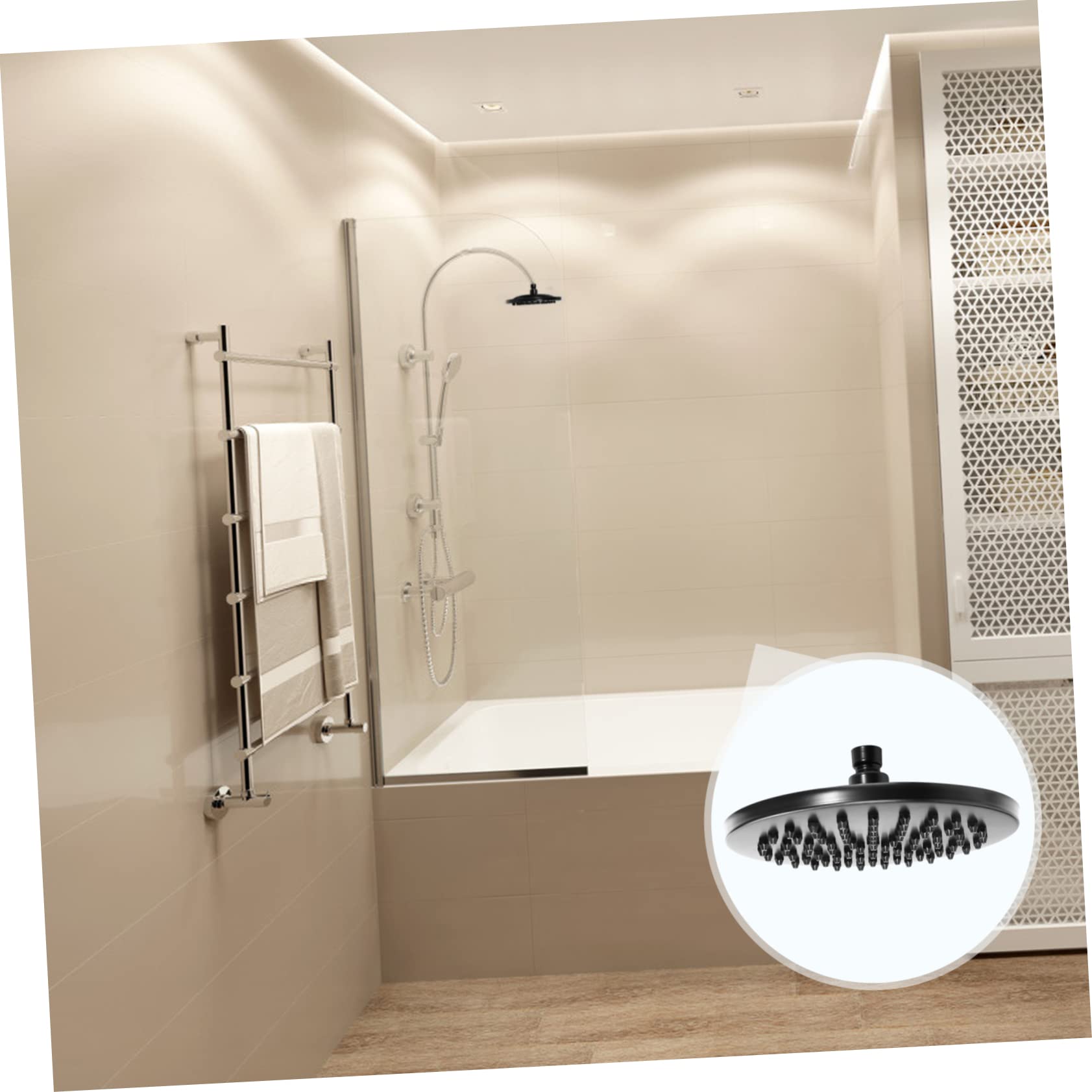 SHINEOFI Boquilla de Ducha Acero Inoxidable 8 Pulgadas Rociador de Ducha Cabezal Rociador de Instalación Compatible Agua y Energía