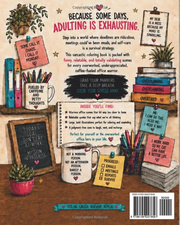 Emotionally Out of Office: A Sarcastic Adult Coloring Book for Burned-Out Office Workers image 3