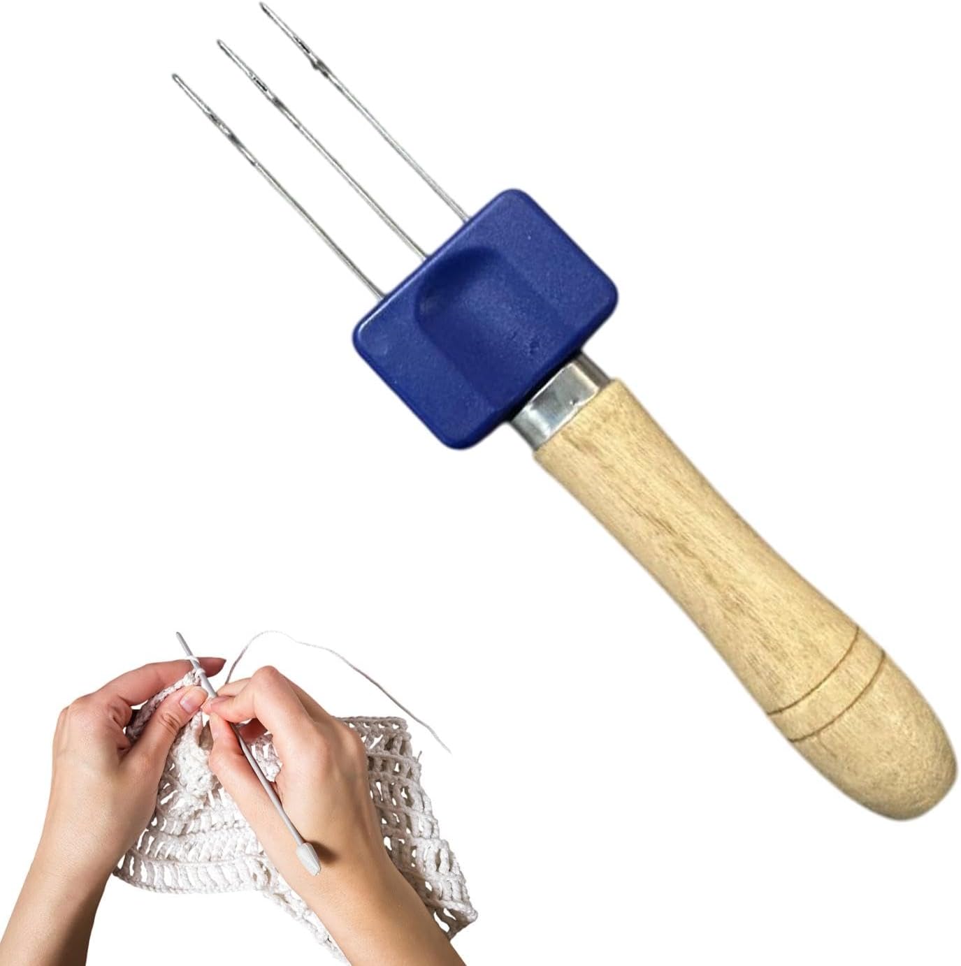 Set 3 Uncinetti Per Dreadlocks - Acciaio Inox Con Manico Bambù, 1/2/3 Ganci, Per Creazione E Manutenzione - Foto 9