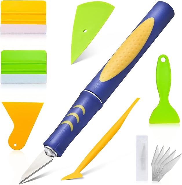 Litorange Car Vinyl Wrap Tool Kit, Window Film Application Kit with Trimming Tool & 6 different types of squeegees, for All Vinyl Wrap, Window Tint Film, Car Stickers Cutting, Wallpaper Installation