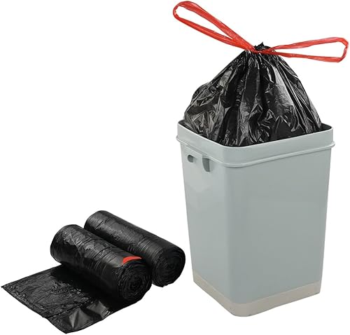 Miniatura 4 de Teyyvn Bolsa de basura negra de 6 galones, cordón, 220 unidades