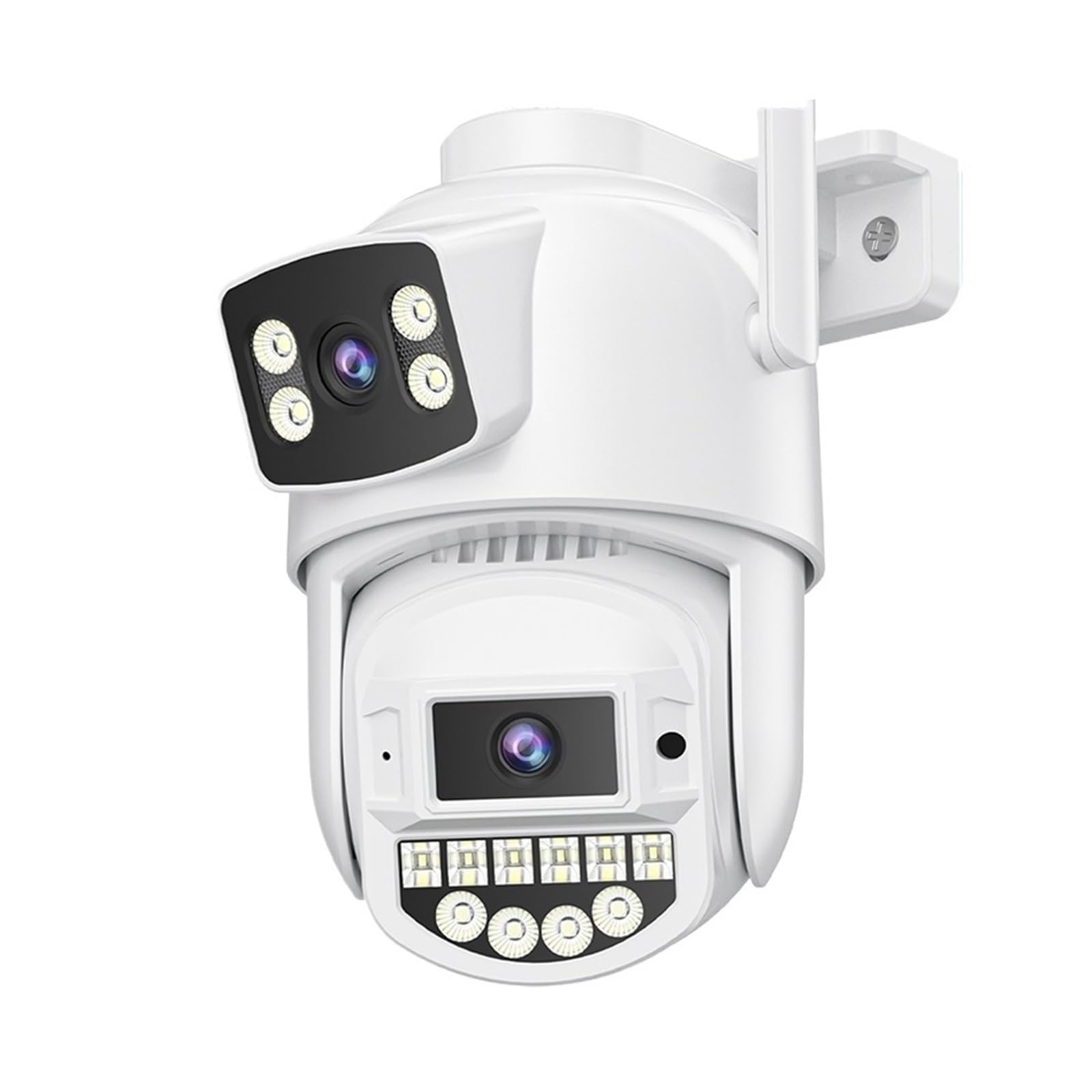 JVDDI 8MP Wifi Security Camera Dual Lens Dual Screens Outdoor Surveillance Camera Night Vision Human Detection CCTV PTZ IP Camera(8MP Add 32G Card)