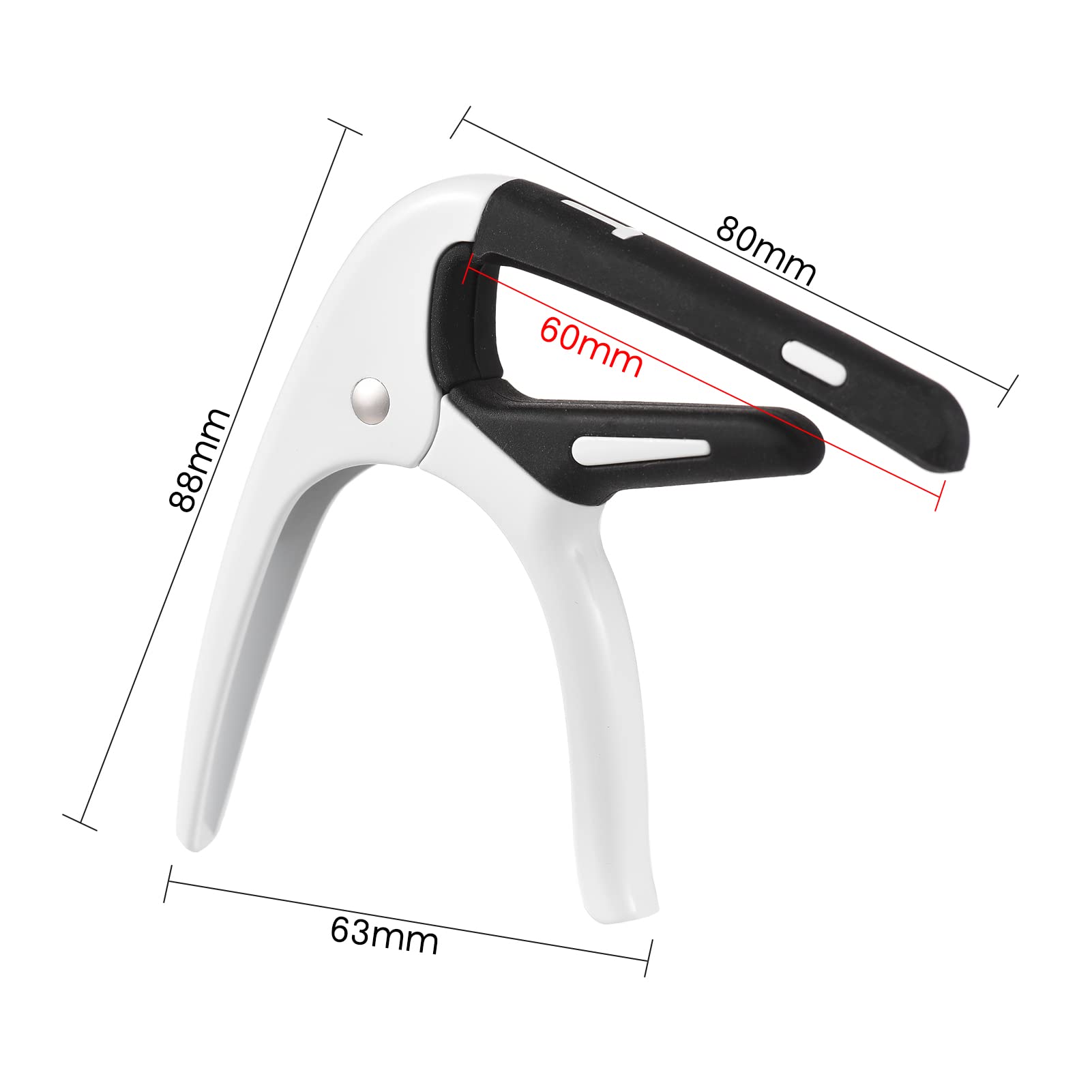 Zinc Alloy Guitar Capo for Acoustic and Electric Guitars Ukulele with Rubber Pads Comes with a Guitar Pick Guitar Capo Acoustic Guitar Accessories (White)