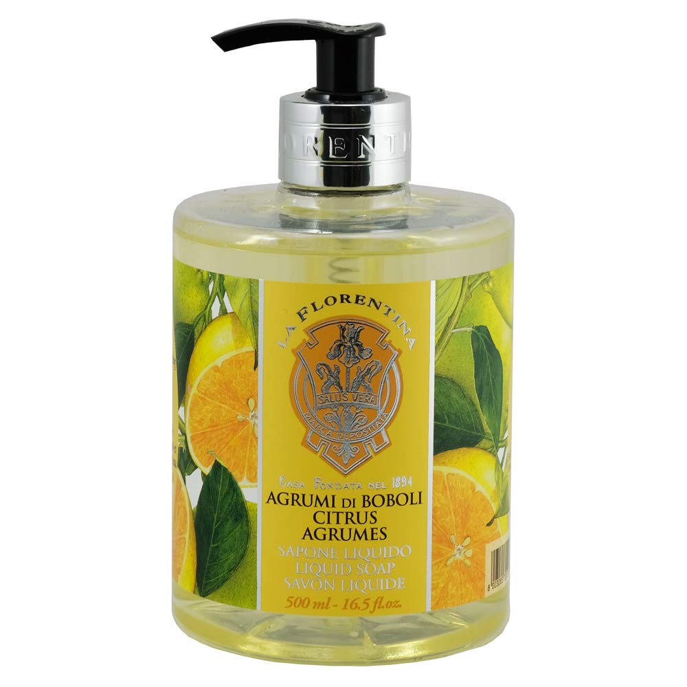 Bellosguardo Collection:"Agrumi di Boboli" - Hand Wash Liquid Soap, Citrus Scent 16.5 fl.oz. (500 ml). Italian Import.