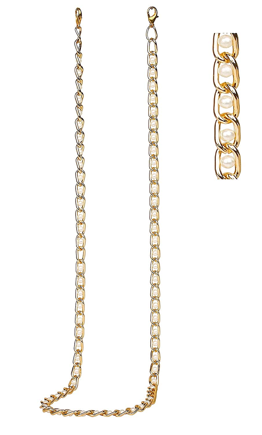 sunshades Bhavya Optic Chain for Mask,Spectacle Chain,Sunglass Chain,Golden Moti Chain Mask Chain,Necklace-picture-22