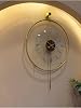 MetaQuartz Aksesuar Masif - Luxry Şefaf (TAMPERLİ KIRILMAZ CAM) - (50 ÇAP)- Quartz Mekanizma - Metal Duvar Saati GOLD 50 x 75