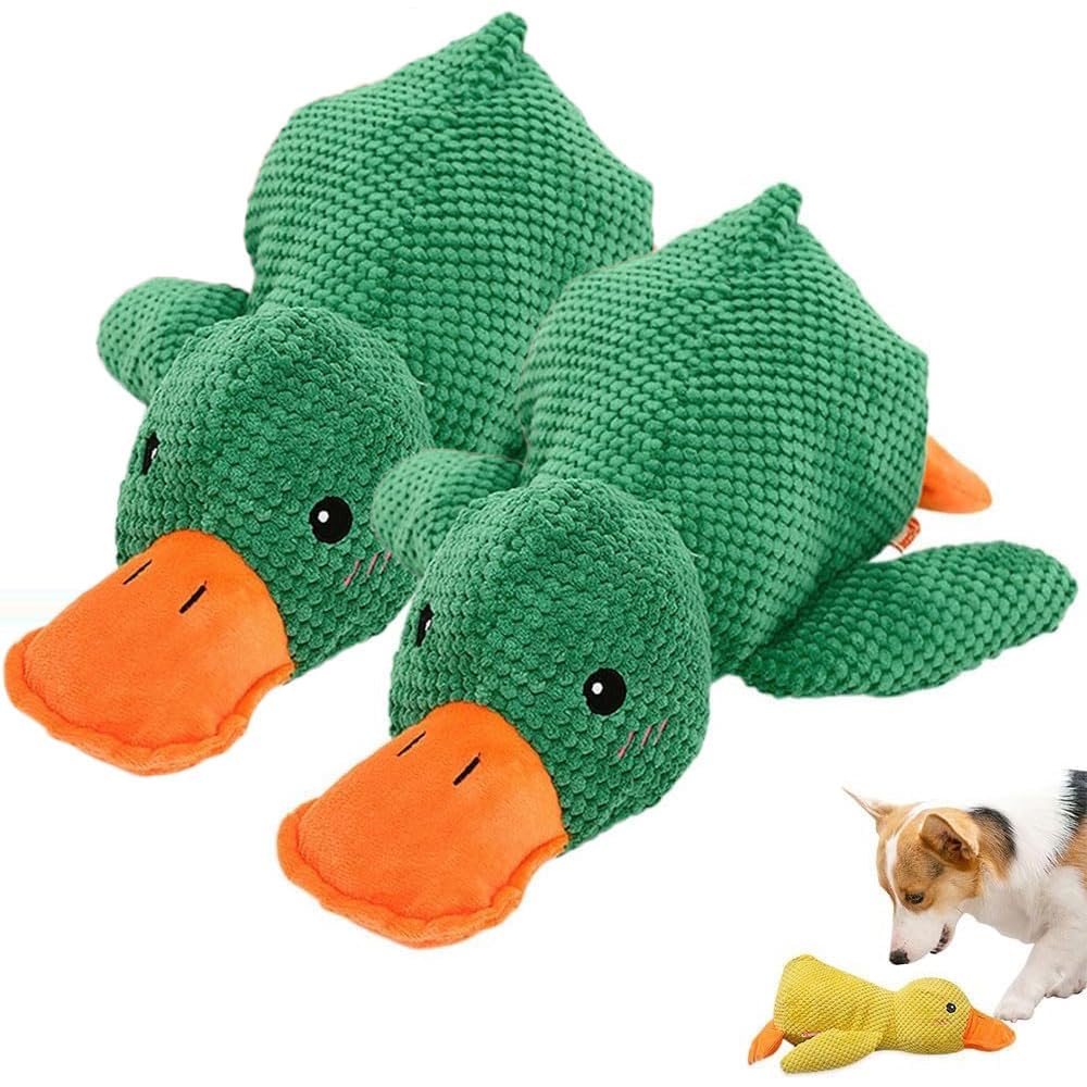 DXWEBISTRY Calming Duck for Dogs Anxiety,Duck Dog Toy,Interactive Toy with Quack Sound Soft Plush Stuffed Calming Ducks Pillow Durable Stuffed Dog Puppy Toys For Puppy Keep Busy，B-2PCS-25CM