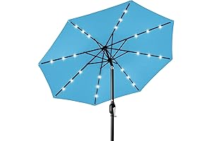 Best Choice Products 10ft Solar Powered Patio Umbrella with LED Lights