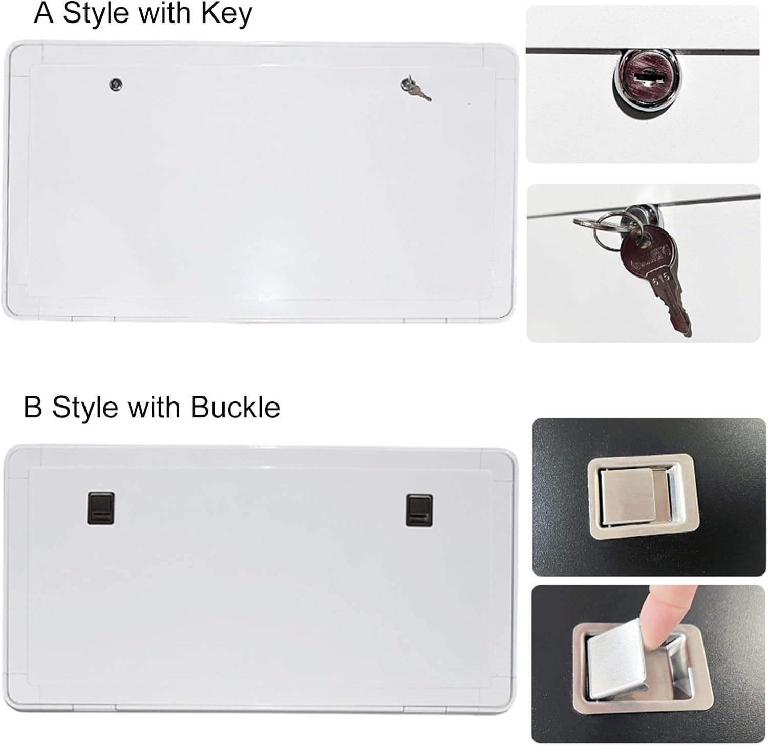 Foldable RV Table - Lightweight Aluminum Folding Dining Tables with Locking Mechanism, Wall Mount Hanging Design for Caravan, Campsite, Workshop(White,Non-Key TYPE-60 * 45CM)