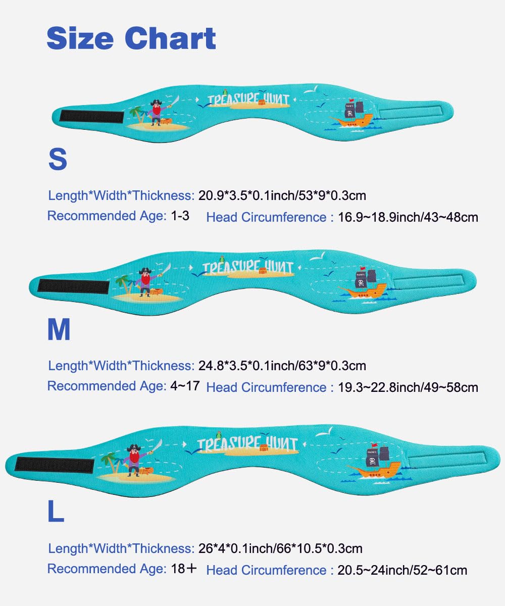 MoKo Swimming Headband for Kids Cute Swinmmers Headband Ear Band for Kids Keep Water Out Waterproof Ear Protection Band for Bathing Swimming Ear Band S Size - Image 4