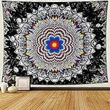 Características: este tapiz estético utiliza flores en el centro, muy único y colorido. Medallón de mandala vívido, añade más vibraciones hippie, todo el tapiz se ve tan bonito e impresionante.