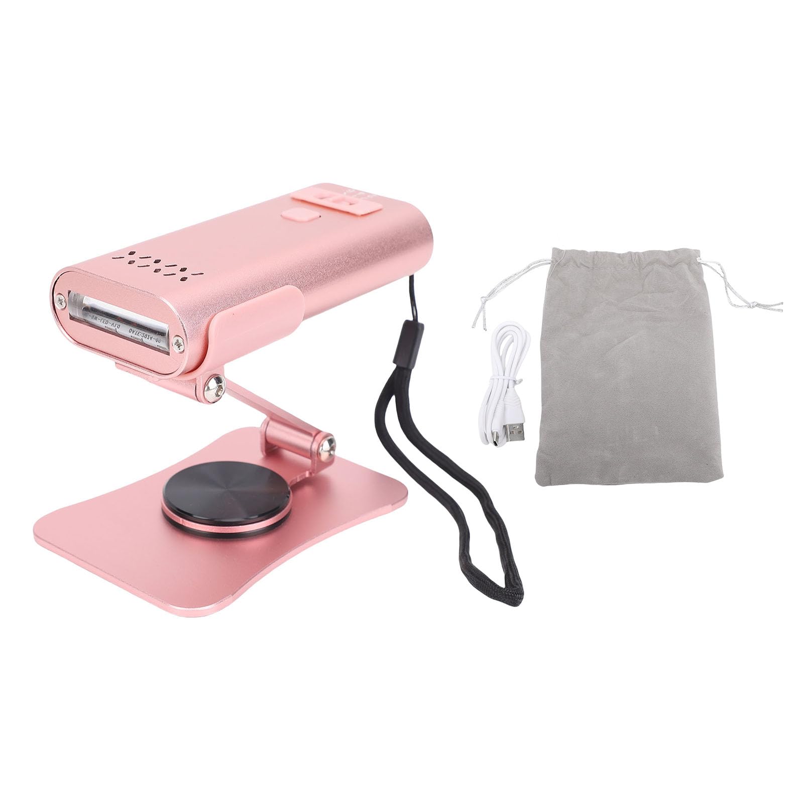 Lampe LED 6 W en Alliage d'aluminium 3 Vitesses Portable Gel C Lampe LED 6 W en Alliage d'aluminium de Polymérisation Portable pour Nail Art et Extensions de Cils, 3 Vitesses Brightnes pour