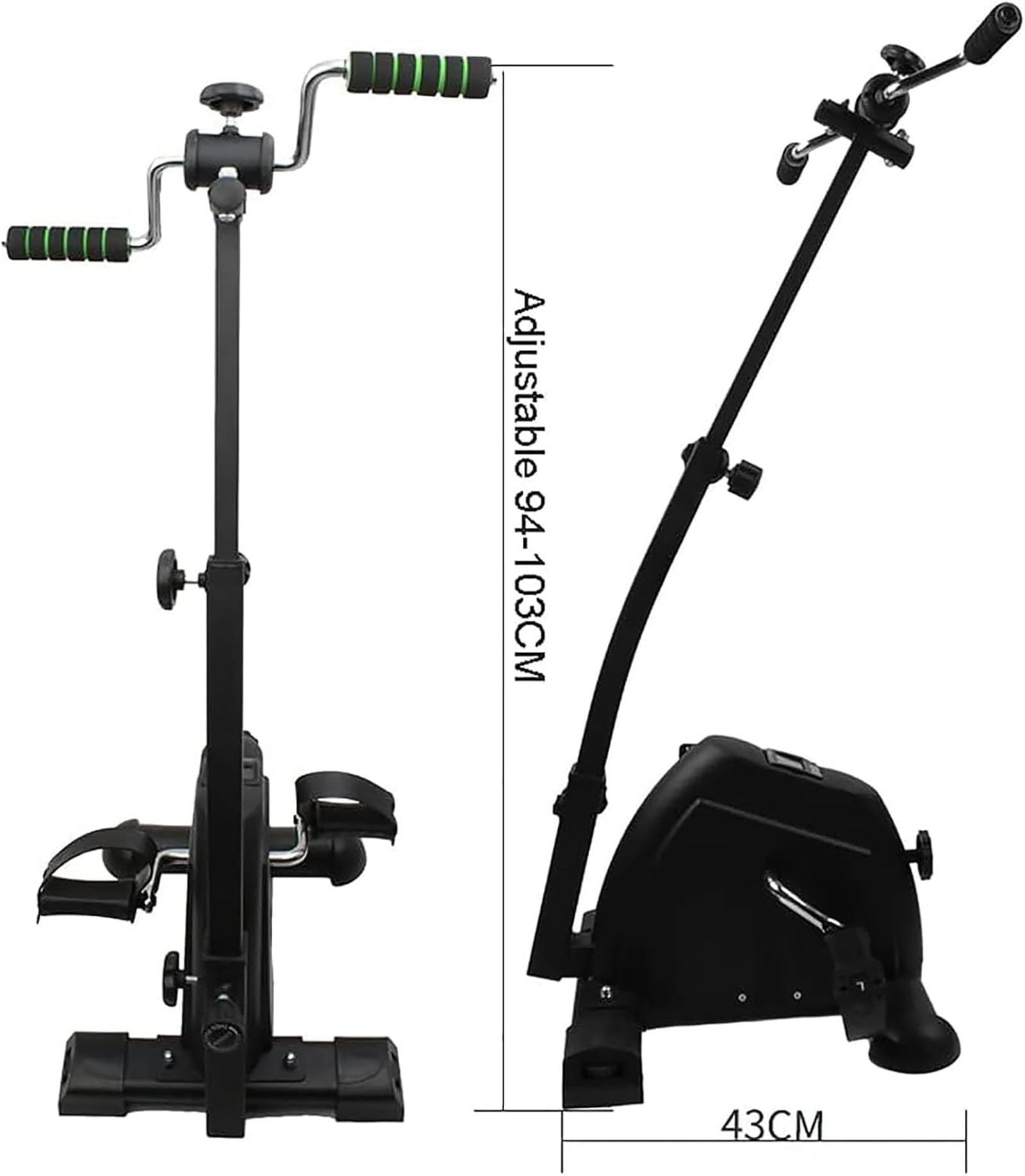 Rower treningowy z pedałami dla seniorów, z wyświetlaczem LCD Rower treningowy z pedałami do rąk, nóg i kolan Regulowany sprzęt fitness - świetny prezent Trening rehabilitacyjny dla osób starszych