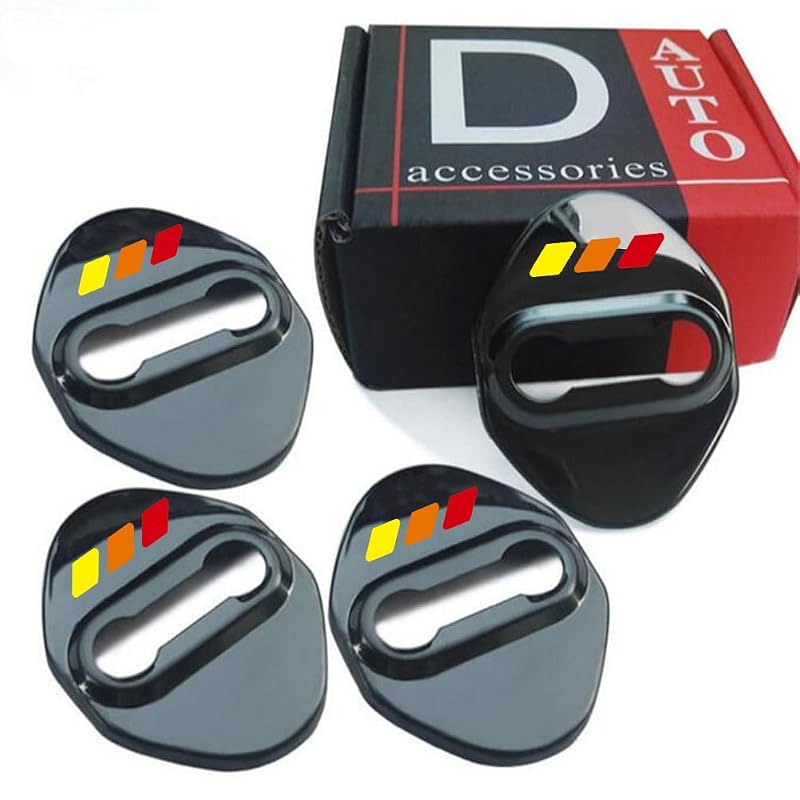 Protetor de Trava da Porta em Aço Inoxidável para Toyota, Honda, Mazda e Acura GUIILAN Tri-Color-Black Kit com 4 peças