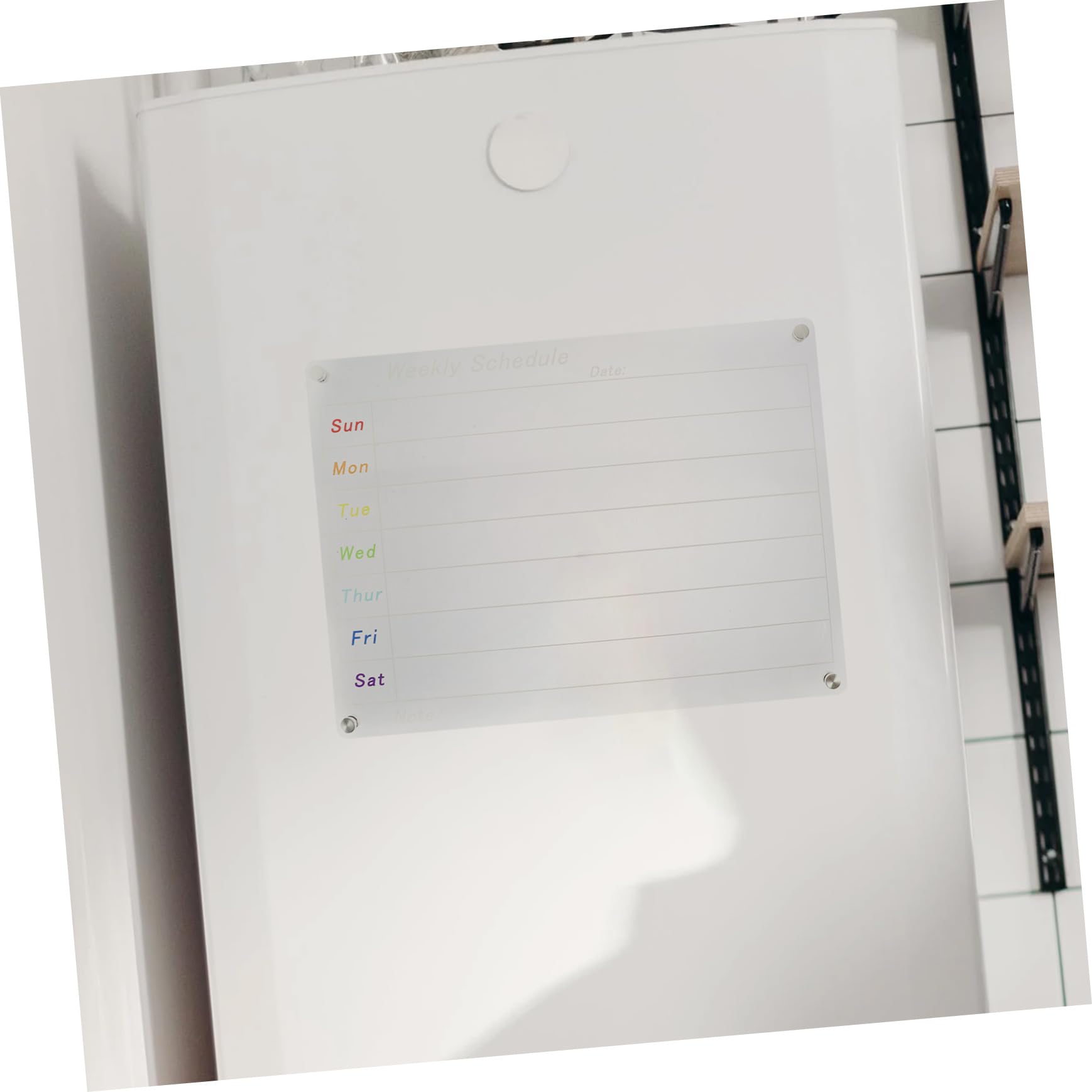 VILLCASE Wochenplan Tafel aus Acrylglas Magnetisch und Abwischbar Wochenplaner Tafel für Wandmontage Tagesplaner Whiteboard Planungstafel ohne Klebstoff Wiederverwendbar für Büro