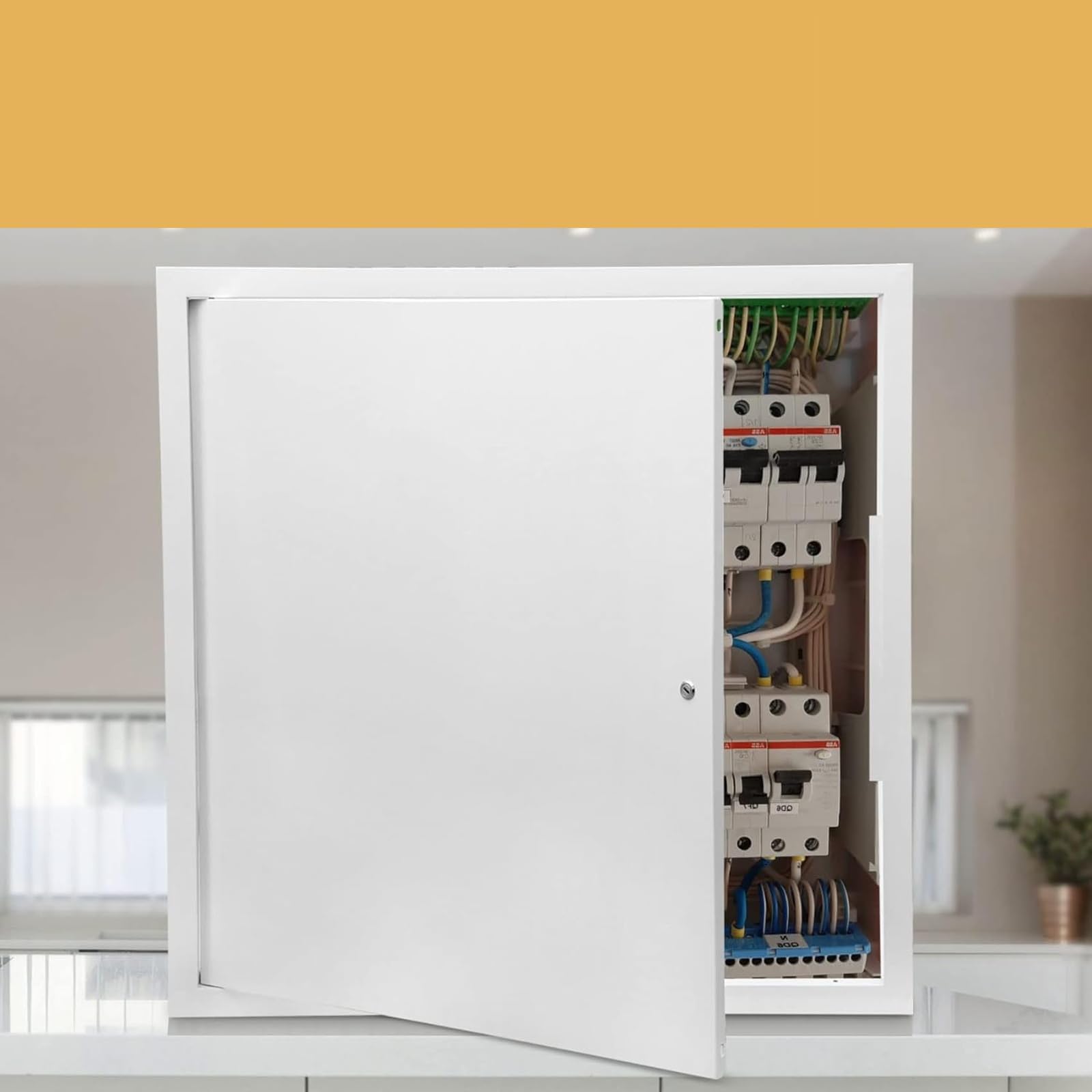 Panel de acceso de metal oculto for pared o techo, cubierta de panel de acceso for paneles de yeso/techo/pared/ático de metal blanco(White,35x50cm)