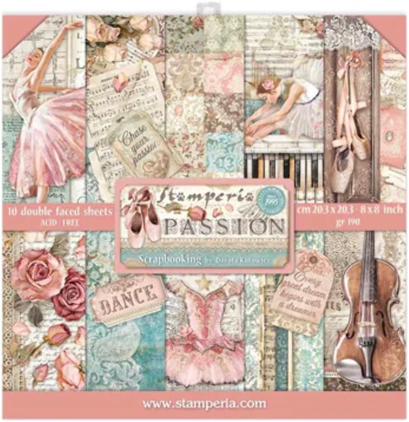 Carta Decorata Stamperia 10 Fogli 30,5x30,5cm - Doppia Faccia Per Scrapbooking - Foto 3