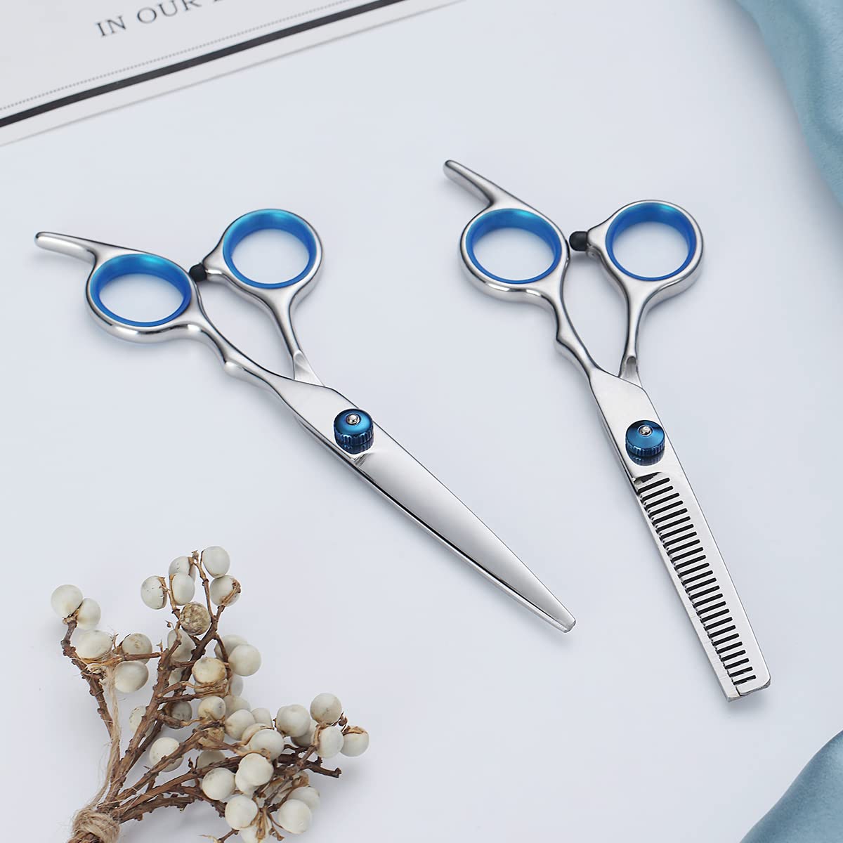 Kyraton Set Forbici Professionali Da Taglio Per Capelli, Per Diradamento Dei Capelli Forbici con Denti, da Parrucchiere, Barbiere, Per Il Salone E La Casa.