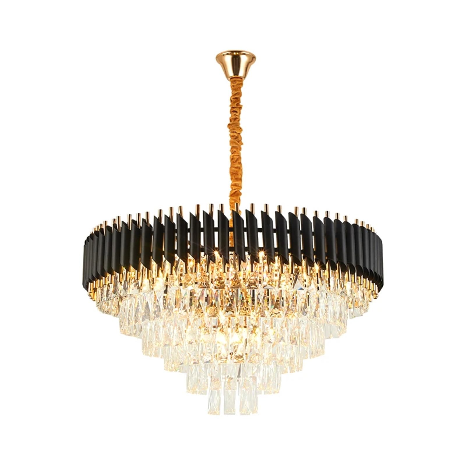 HYJAUSXB Modern Crystal Chandelier Pendant Light Fixture LED Round Designer Restaurant 40cm