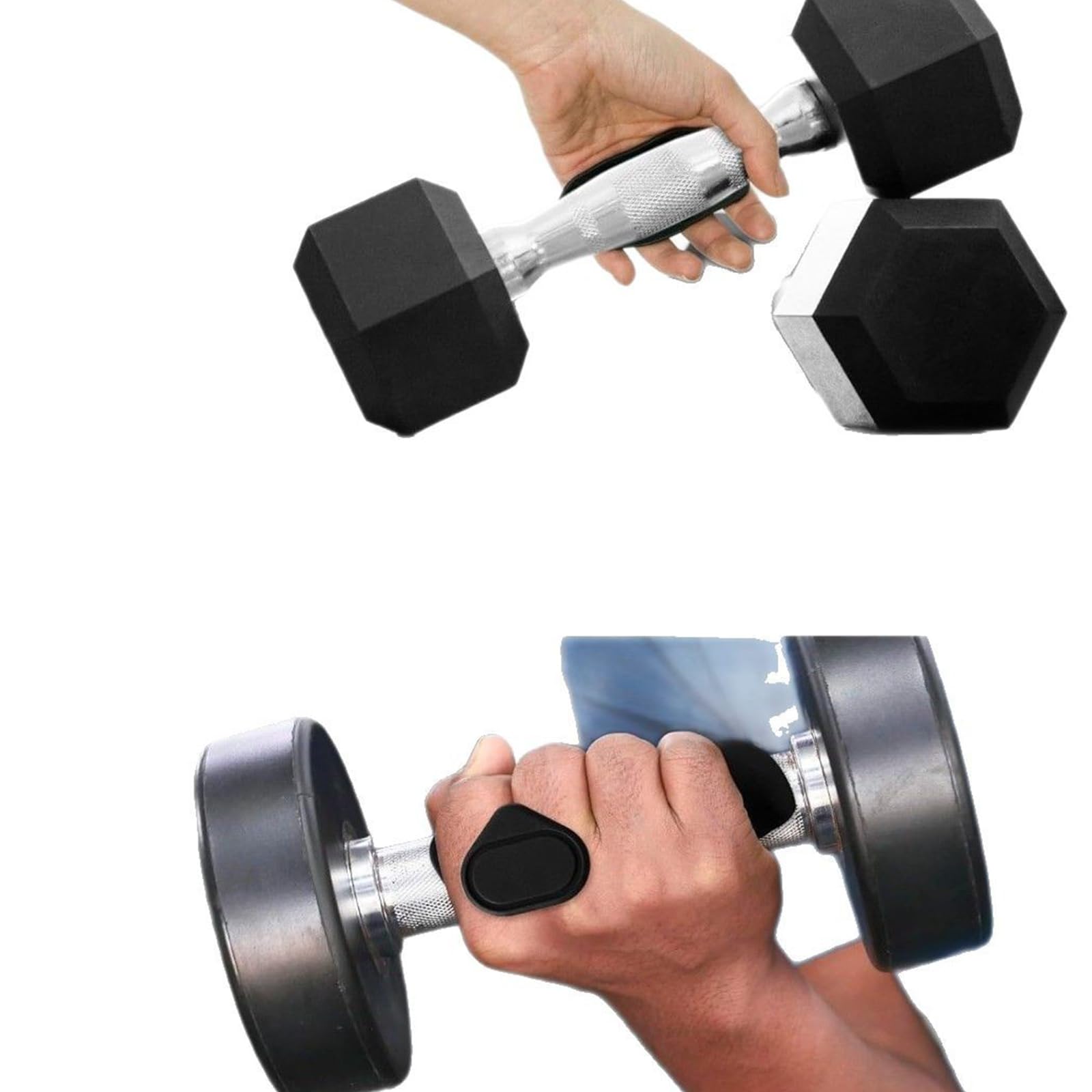 Jumbo Kit Silikon Grip Pads – Für Gewichtheben, Handgelenkstütze, Griffverstärker (Schwarz)