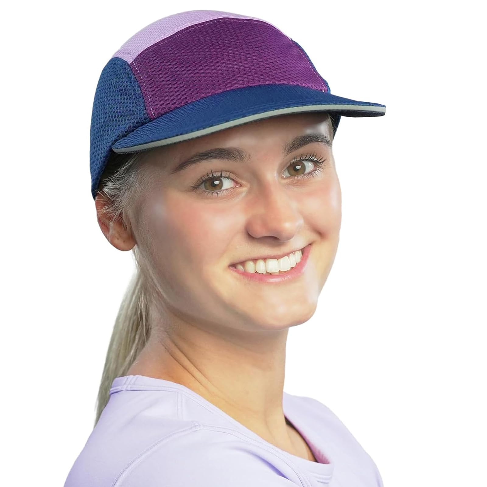 Trailheads Women's Navy-Purple-Lilac Hat - 5 Panel Hat - Summer Hats For Running, Hiking, Golf
