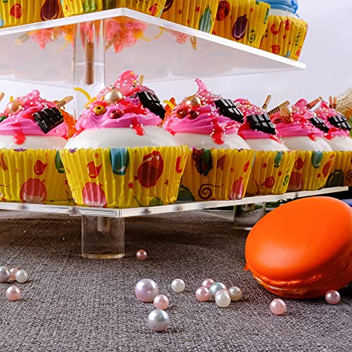 Cupcake Stand, 4 Tier Cupcake Stand For 50 Cupcakes, Square Tiered Cupcake Tower, Clear Acrylic Cupcake Holder, Dessert Stands For Party, Wedding, Birthday, Baby Shower, Halloween #TOP4