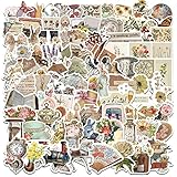 100 PCS Vintage Stickers Pack - Waterproof Vinyl Aesthetic Stickers for Journals, Scrapbooks, Laptops, Water Bottles, Phone Cases | Retro Nature Theme for Adults & Teens